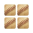 thumbnail image 2 of Balery 4 Pcs Vintage Baseballleather Coasters Set, Drink Table Cup Coasters For Living Room Kitchen Coffee Decor, 2 of 9