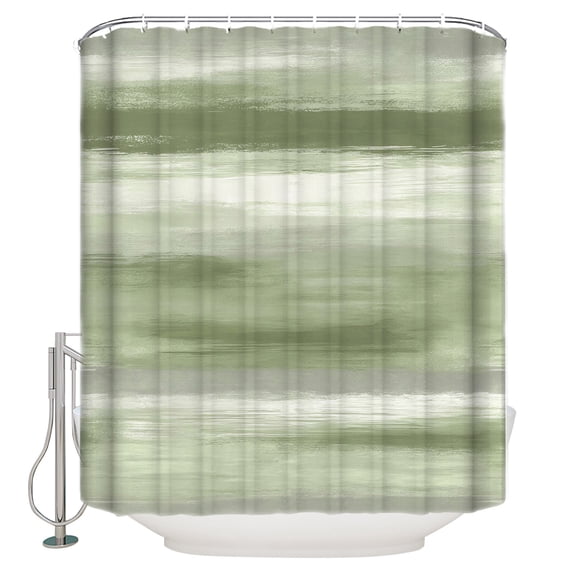 Sage Green Grey Bathroom Shower Curtains with 12 Hooks Waterproof Shower Curtain for Stalls and Bathtubs Abstract Art Oil Painting Green Ombre Decorative Bathroom Privacy Curtain 36x72 Inches