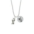 thumbnail image 2 of Delight Jewelry Silvertone Unicorn Silvertone Script Initial Disc - G - Charm Necklace, 20"+3", 2 of 4