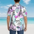 thumbnail image 4 of Pofeuu Eiffel Tower and Hearts Print Hawaiian Shirt for Men Sleeves Casual Button Down Summer Beach Dress Shirts T-Shirts,3X-Large, 4 of 7