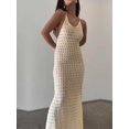 thumbnail image 2 of Womens Sexy Back Tie Dress Long Crochet Hollow Maxi Beachwear Rest Resort Outfits Nightclub Sleeveless Party Dresses, 2 of 9
