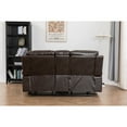 thumbnail image 2 of Ilyiano Two Tone Faux Leather Livingroom Reclining Loveseat In Brown, 2 of 8
