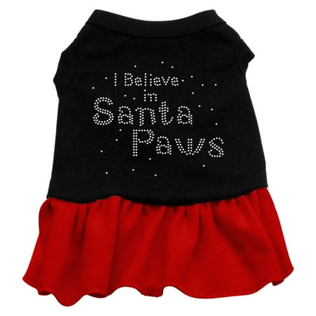 Xs Harness Dress - Santa Paws Rhinestone Dress Black with Red XS (8)