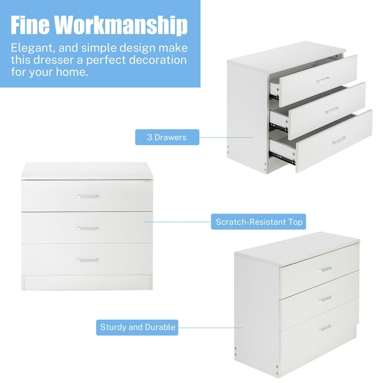 White 3 drawer dresser walmart outlet