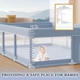 thumbnail image 3 of Baby Playpen XVISHX 188 x 127 cm con tela hipoalergénica, color gris, 3 of 7
