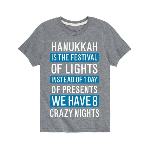 Instant Message - Hanukkah Is The Festival Of Lights - Youth Short Sleeve Tee
