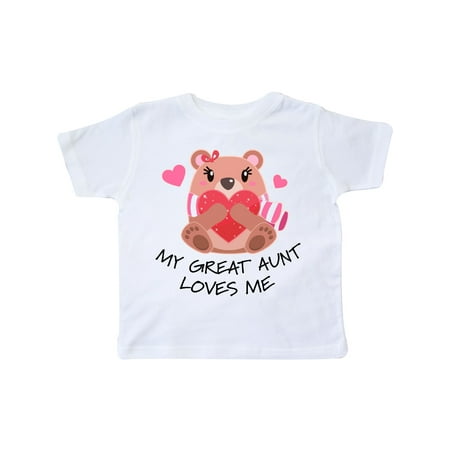 

Inktastic My Great Aunt Loves me- bear and hearts Gift Toddler Boy or Toddler Girl T-Shirt