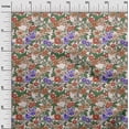 thumbnail image 3 of oneOone Velvet Green Fabric Florals Craft Projects Decor Fabric Printed By The Yard 58 Inch Wide, 3 of 4
