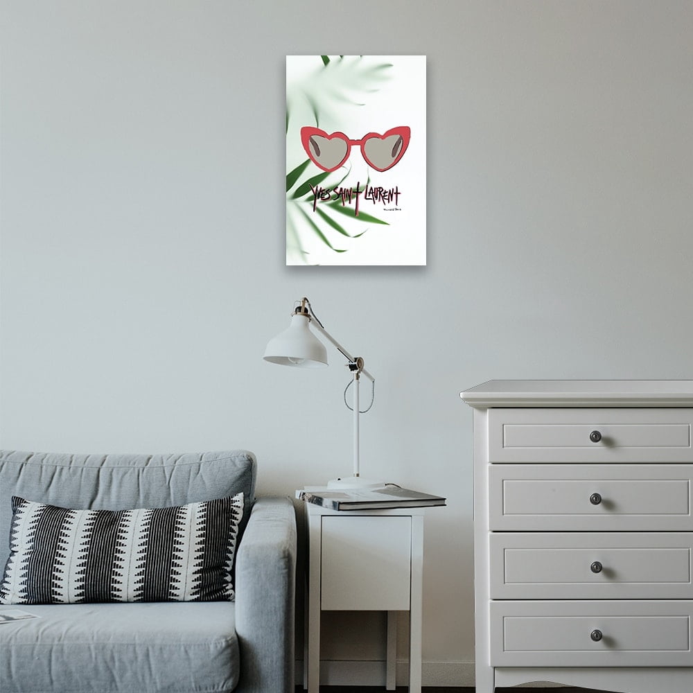 HEART-SHAPED GLAM FASHION SUNGLASSES - 14"x14" Canvas Artwork 16 x 20