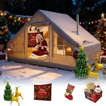 Inflatable Camping Tent,4 Season Blow up Tents for Camping, 2 Person Inflatable Tent with Stove Jack,Air Tents,Glamping Tent,Waterproof Luxury House with Mesh Window