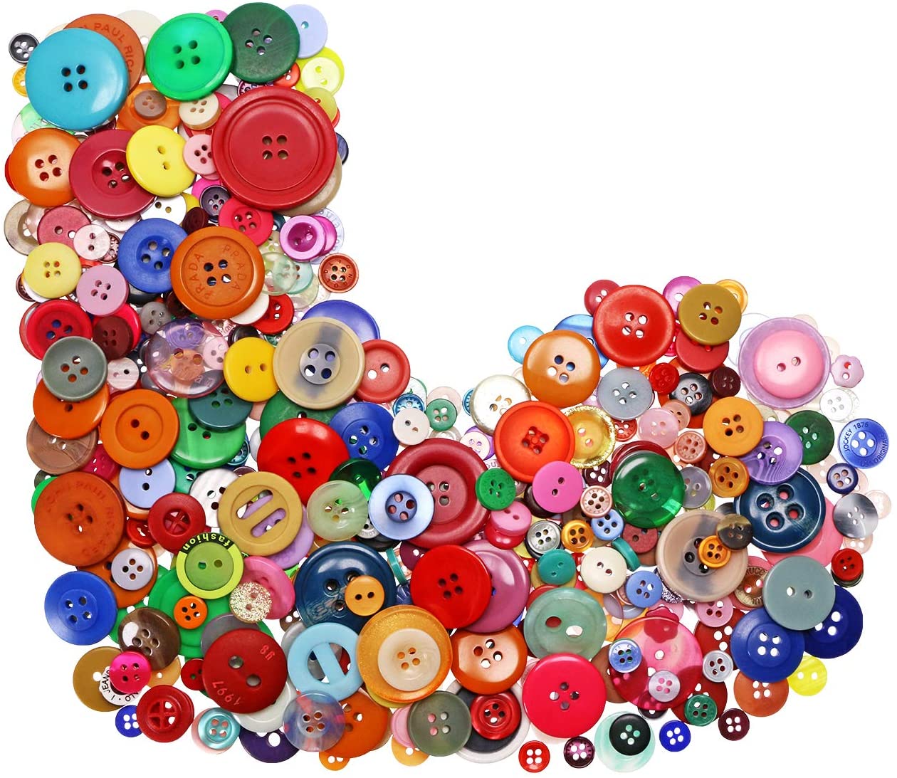 600-Piece Mixed Size Resin Buttons - Black Round Sewing Buttons For DIY Crafts, Clothing, Decor