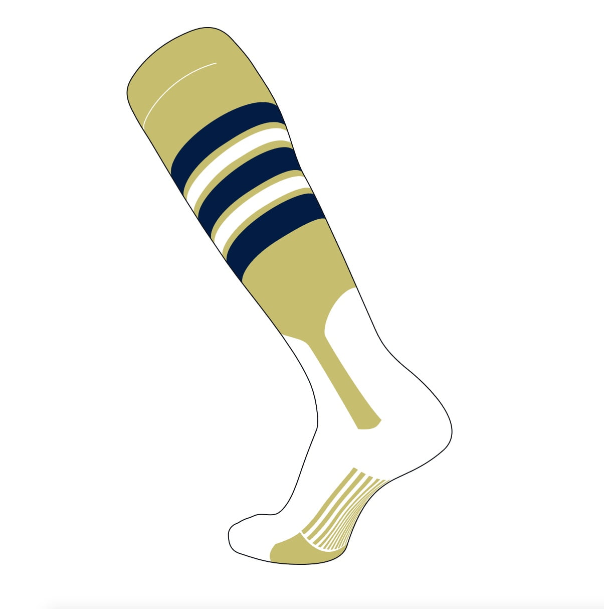 TCK TCK Elite Baseball Knee High Stirrup Socks (F, 7in) Vegas Gold