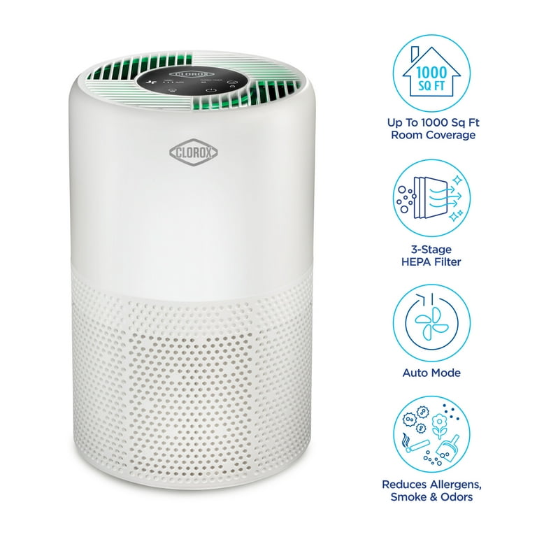 Clorox Turbo+ Air Purifier for Allergies and Asthma, True HEPA Air