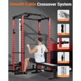 thumbnail image 3 of GARVEE Power Rack Cage,1200lbs Weight Rack with LAT Pulldown & Low Row,Multi-Function Squat Rack with More Training Attachment, 3 of 7