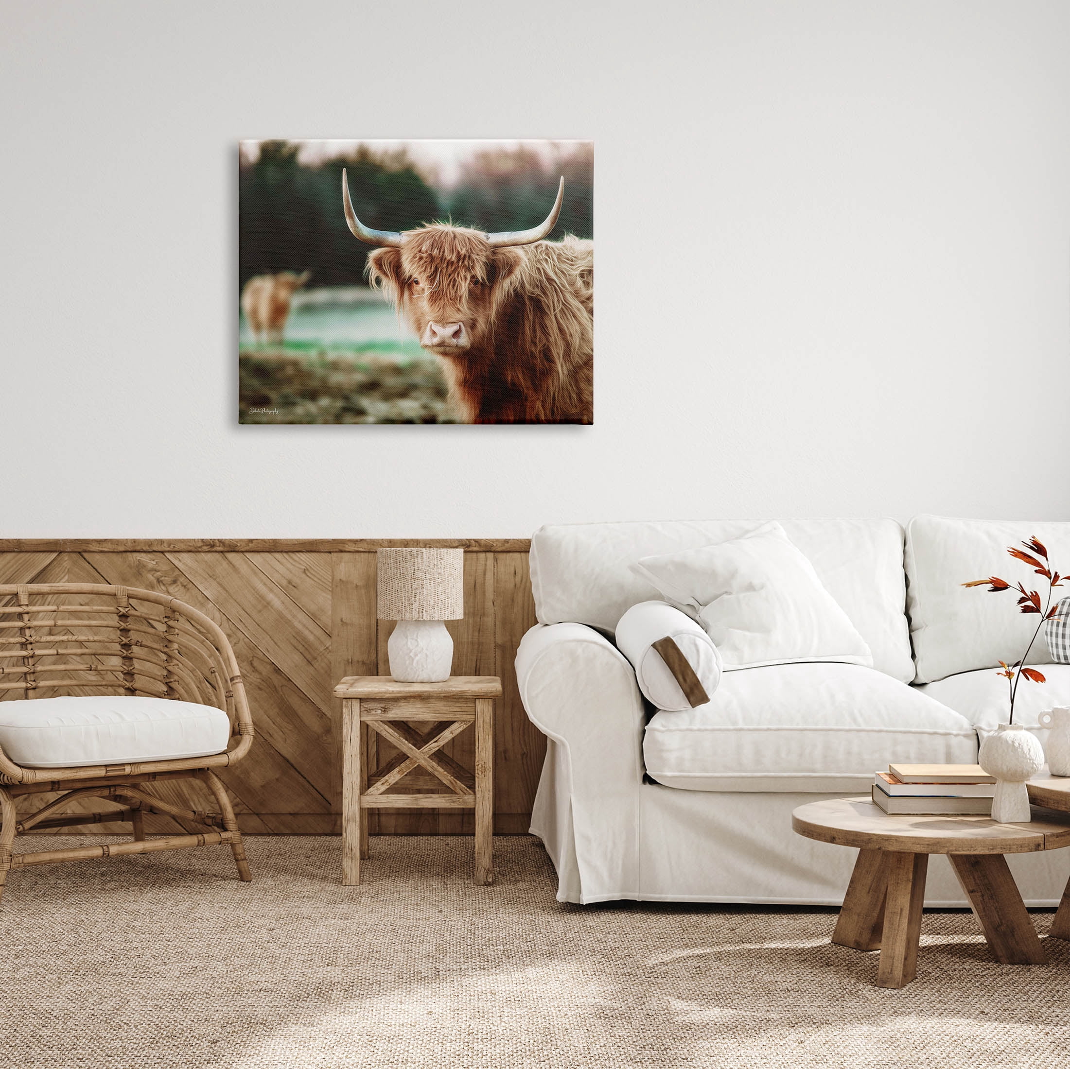 Stupell Industries Highland Cattle Gazing Photography Photograph Gallery Wrapped Canvas Print Wall Art, Design by Dakota Diener
