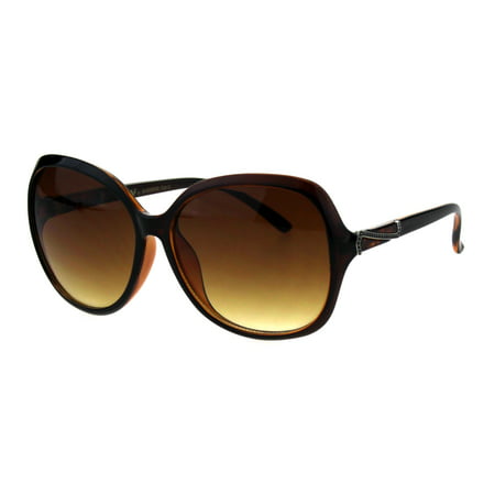 Womens Designer Style Fashion Oversize Butterfly Plastic Sunglasses Brown Gradient Brown