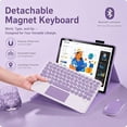 thumbnail image 2 of Detachable Bluetooth Keyboard Case with Multi-Touch Trackpad & 2.4G Wireless Mouse for 2025 Lenovo Idea Tab Plus 12.1" / Tab K12, Round Keys,Lavender, 2 of 7