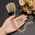 thumbnail image 3 of 1roll 2Yards Tassel Rhinestone Cup Chains Golden Iron Strass Chains for Jewelry Garnet Making with Card Paper AB 22x4mm, 3 of 6