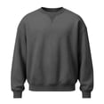 thumbnail image 4 of Mifsaly Men's Sweatshirts Crewneck Long Sleeve Pullover Tops Soft Comfortable Loose Fit Fall Winter Outfits Dark Gray,L, 4 of 5