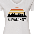 thumbnail image 4 of Inktastic Buffalo New York Skyline Retro Women's V-Neck T-Shirt, 4 of 5