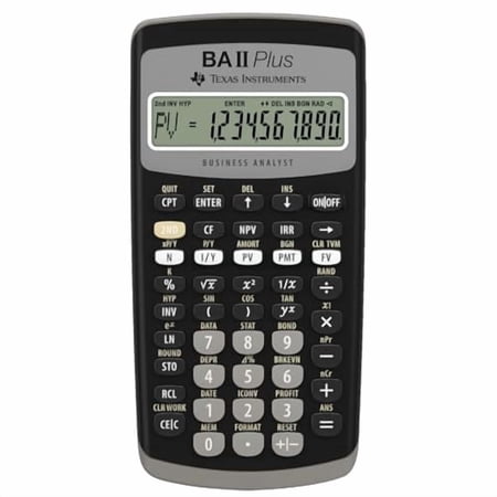 Texas Instruments BAII Plus Financial Calculator, Black