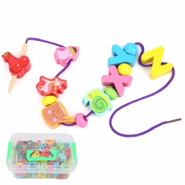 Regalo de cumpleaños para bebés, juguete de cuentas con cordones para bebés, juguete educativo para bebés, juguete con cordones, eficiencia óptima