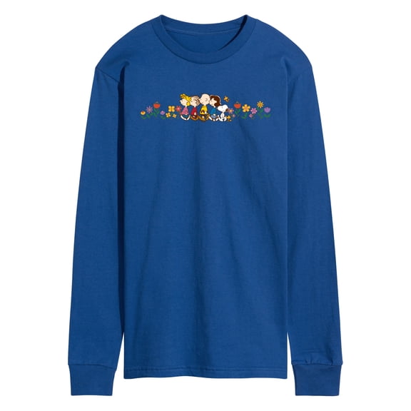 Peanuts - Charlie Brown & Friends Flowers - Men's Long Sleeve Graphic T-Shirt