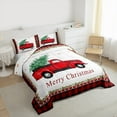 thumbnail image 3 of Castle Fairy Teens Red Truck 3 Pieces Queen Comforter Set,Geometric Lattice Ultra Soft Bedding Sets,Festival Xmas Bedding Comforter Set,Breathable Home Decor, 3 of 8