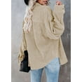 thumbnail image 5 of KISSMODA Women Corduroy Shirts Flannel Shacket Jacket Casual Long Sleeve Button Down Blouses Tops, 5 of 8