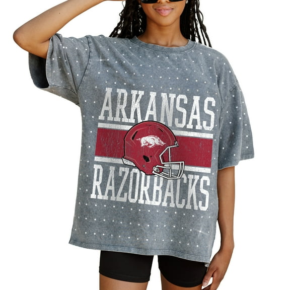 Women's Gameday Couture Gray Arkansas Razorbacks On the Ball Oversized T-Shirt