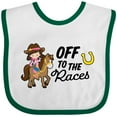 thumbnail image 3 of Inktastic Off to the Races with Cowgirl on Horse Girls Baby Bib, 3 of 4