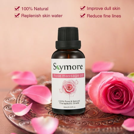 SKYMORE Body Massage Oil Rose, 30ml Essential Oils 100% Pure & Natural Ingredients for Therapeutic Massaging-Anti-Aging, Relaxation, Moisturizing, Hydrating and