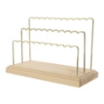 thumbnail image 5 of WRISTBIQUE Golden Earring Holder Stand for Home Use Safe and Stable Display Rack with Wood Base 7.5 Inch, 5 of 8