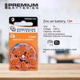 thumbnail image 2 of Premium Batteries Premium Plus Zinc Air Hearing Aid Batteries 1.45V Size 13 PR48 (60 Batteries), 2 of 7