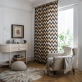 thumbnail image 4 of PixelForge Boho Geometric Linen Curtain, Farmhouse Curtain for Living Room, Light Filtering Rod Pocket, 1 Panel, Black & Mustard, 52 x 84 Inches, 4 of 5