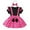 czb# Hot Pink318, variant on CUZIBR Girls Baby Toddler Romper Dress Short Puff Sleeve Smocked Ruffles Bows Prints Bodysuits With Headband 2 Piece Fashionable Elegant Cozy Summer Set,Red,6-12 Months