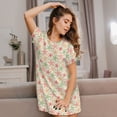 thumbnail image 3 of Fotbe Colorful Starfish Pattern Women's Cotton Nightgown Sleepwear Short Sleeves Shirt Casual Print Sleepdress, 3 of 6