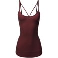 thumbnail image 1 of FashionOutfit Women's Solid Cotton Based Front V-Line Spaghetti Strap Cami Tank Top, 1 of 1
