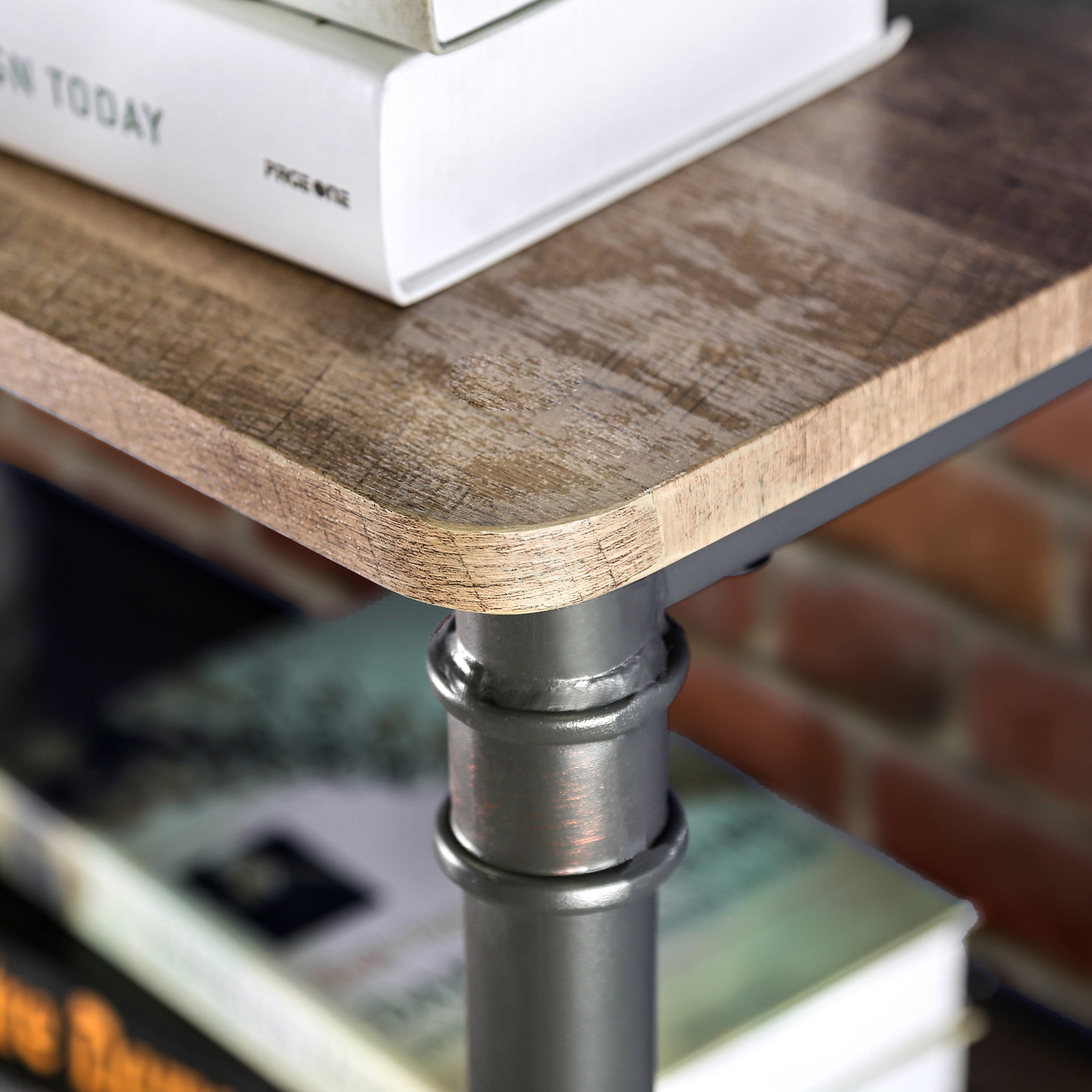 Furniture of America Quinn Metal 4-Shelf Bookcase, Antique Black