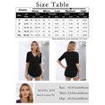 thumbnail image 5 of Women Lace Trim V Neck Tshirt Half Sleeve Blouse Basic Tees Summer Tunic Solid Casual Tops, 5 of 5
