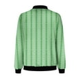 thumbnail image 4 of Fashion Olyvenn Women's Green Polka Dot Striped Bomber Jacket Long Sleeve Zipper Up Lightweight Fall Outerwear Khaki XXL, 4 of 5