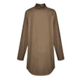 thumbnail image 3 of Graphic Tees for Women Casual Long Sleeve T Shirt Top for Autumn and Winter High Collar Solid Color Everyday Wear Stylish Women’s Top Brown S, 3 of 3