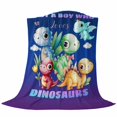 thumbnail image 6 of Funny Dinosaur Blanket Soft Cozy Warm Throw Blanket for Couch, Plush Fuzzy Flannel Fleece Blankets for Sofa, Cute Dino Purple Cartoon Boys Girls Children Bed Blankets Gifts for Men, 32"x48", 6 of 9