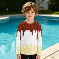 thumbnail image 2 of YAYUBA Boys Girls UPF 50+ Rash Guard Neon Swim Shirts UV Sun Protection Long Sleeve Swimwear for Kids Slim Fit Size 5-6 Years, Brown, 2 of 4