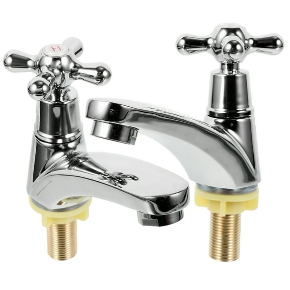Faucet Separate Hot and Cold Taps Bathroom Sink Water Only for Basin Double Handle Sinks Lavatory Face