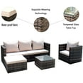 thumbnail image 5 of 4 Piece Patio Furniture Set, Outdoor Conversation Set with Single Sofa, 3 Seat Sofa, Tempered Glass Coffee Table, 4 Seat and Back Cushions, Seating Piece, 5 of 8