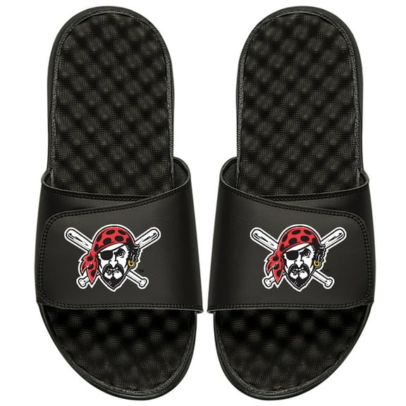 Men's ISlide Black Pittsburgh Pirates Alternate Logo Slide Sandals