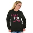 thumbnail image 5 of Fight For It Breast Cancer Aware Pink Women Crewneck Sweatshirt Brisco Brands S, 5 of 6