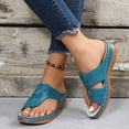 thumbnail image 3 of Rokment Beach Orthopedic Flip Flops for Women 2026 Comfortable Boho Summer Leather Platform Wedges Arch Support Walking Dress Slip on Sandals A Size 6, 3 of 7