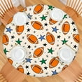 thumbnail image 2 of Colorful Footballs and Stars Pattern Round Fitted Tablecloth with Elastic Edge,Dining Table Cover Waterproof,Outdoor Round Tablecloth for Camping,Dining,Indoor and Outdoor, 2 of 7